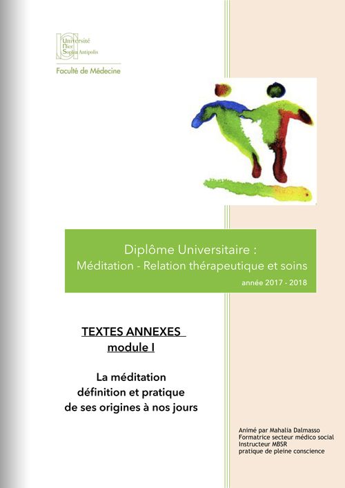 Diplôme Universitaire 2017-2018 textes annexes module 1, par Mahalia Dalmasso